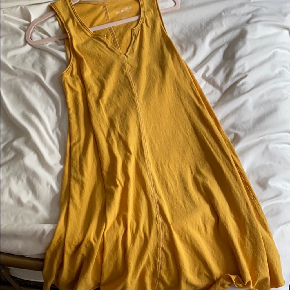 MUSTARD YELLOW FLIRTY FLARED DRESS